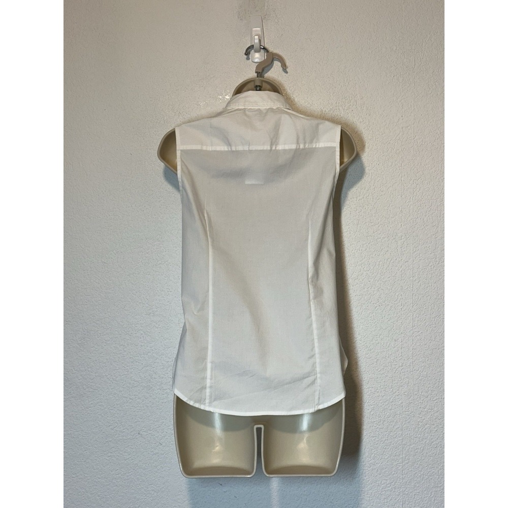 New J Crew‎ Factory Petite Lg  White Sleeveless Shirt Core Basic Casual Office - Picture 2 of 7